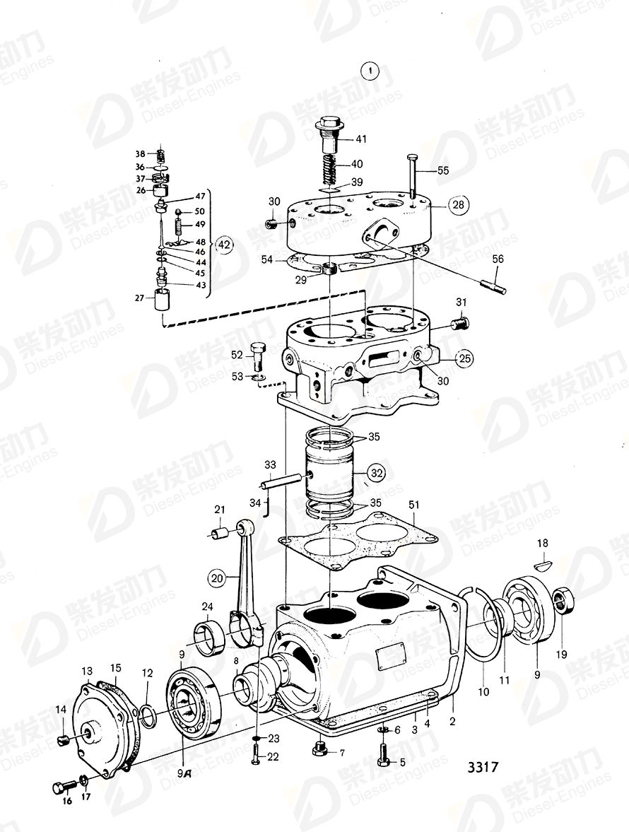 VOLVO Piston ring kit 328752 Drawing